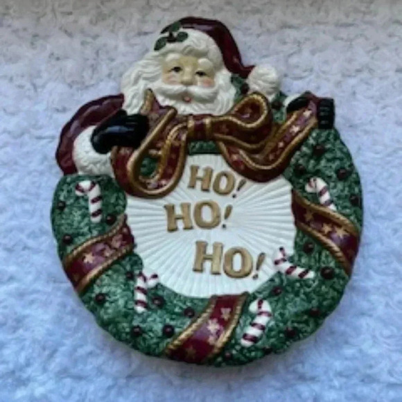 Fritz And Floyd Santa Holiday Christmas Wreath‎ Plate - Picture 1 of 6